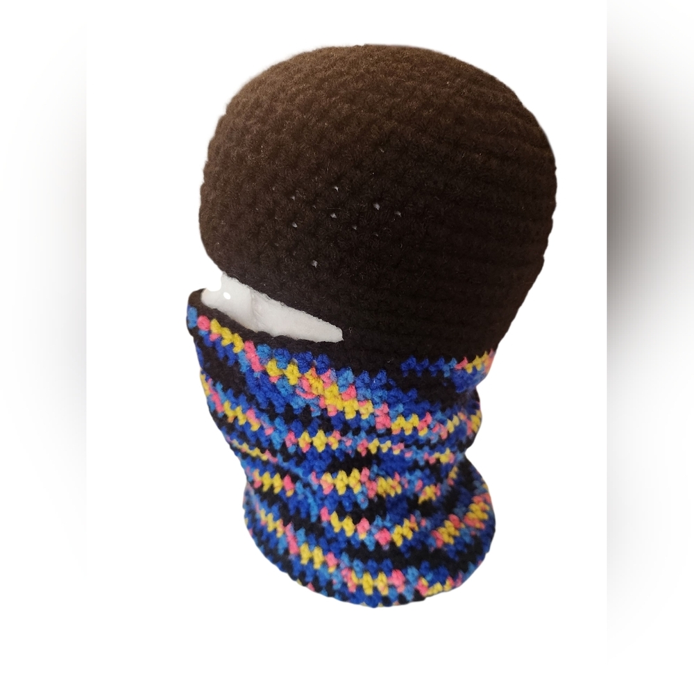 Ski Mask Black/Multi-Colors Winter Hat
